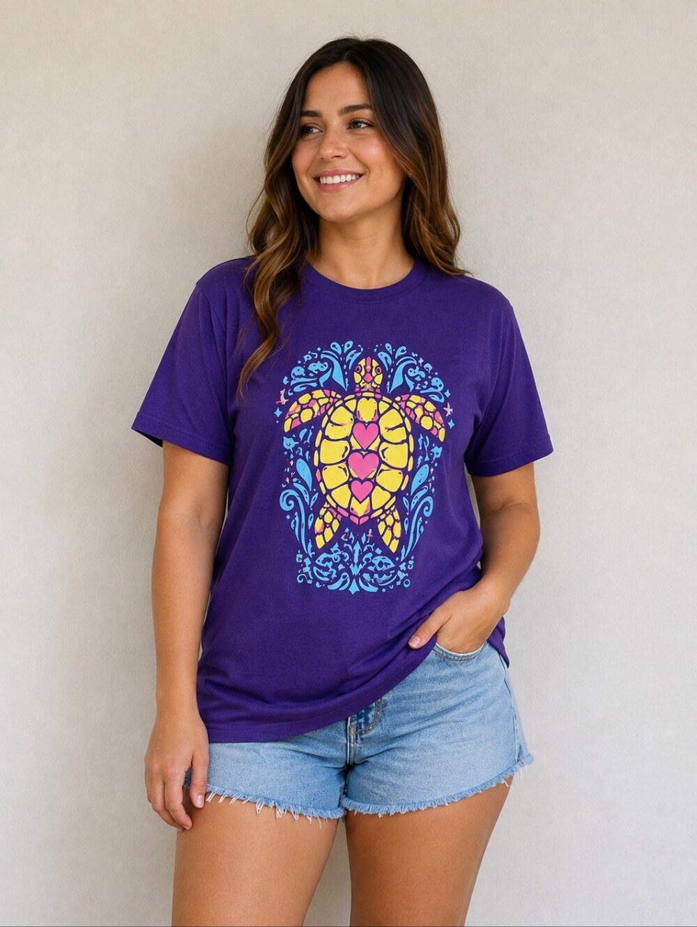 Delta Pro Weight Orlando Purple Sea Turtle Graphic T-Shirt – Youth L